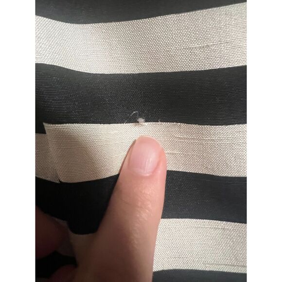 Anne Crimmins For Umi Collection 100% Silk Stripe Blouse 8 US S/M Shoulder Pads - Picture 6 of 6